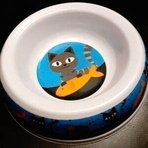 Melamine Fish-N-Kitty Cat Bowl